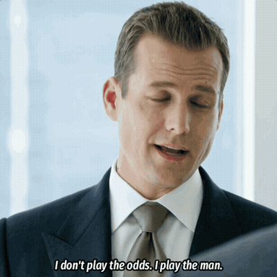 Man In Suit Saying I Don't Play The Odds I Play The Man GIF