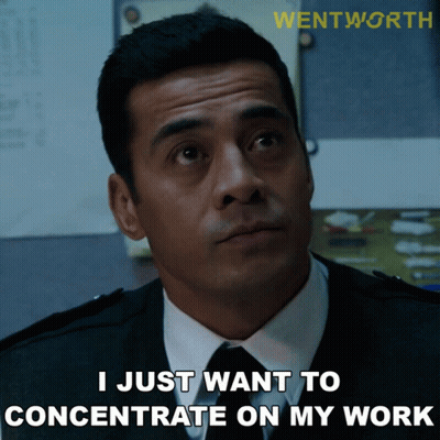 Man In Suit Saying I Just Want To Concentrate On My Work GIF