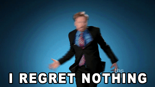 Man In Suit Saying I Regret Nothing GIF