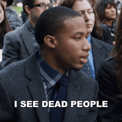 Man In Suit Saying I See Dead People GIF