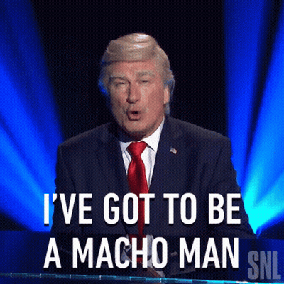 Man In Suit Saying I've Got To Be A Macho Man GIF