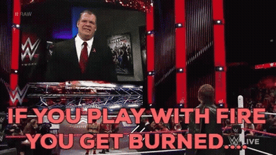 Man In Suit Saying If You Play With Fire You Get Burned GIF