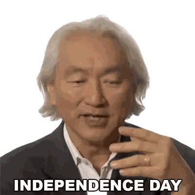 Man In Suit Saying Independence Day Sticker