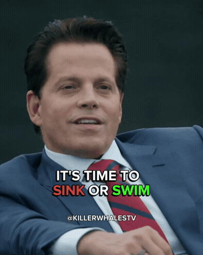 Man In Suit Saying It's Time To Sink Or Swim GIF