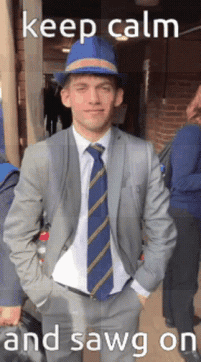Man In Suit Saying Keep Calm And Sawgon GIF