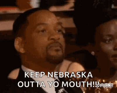 Man In Suit Saying Keep Nebraska Outta Yo Mouth GIF
