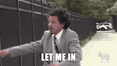 Man In Suit Saying Let Me In GIF