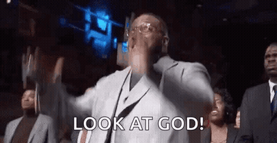 Man In Suit Saying Look At God GIF