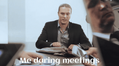 Man In Suit Saying Me During Meetings GIF