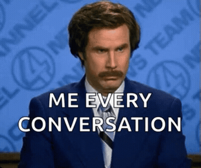 Man In Suit Saying Me Every Conversation GIF