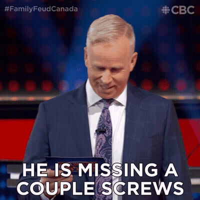 Man In Suit Saying Missing Screws GIF