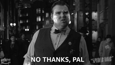 Man In Suit Saying No Thanks Pal Black And White GIF