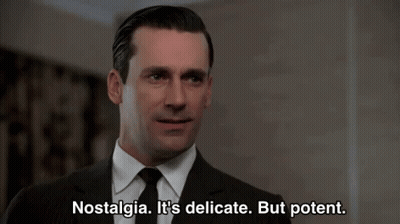 Man In Suit Saying Nostalgia It's Delicate But Potent GIF