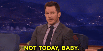 Man In Suit Saying Not Today Baby GIF