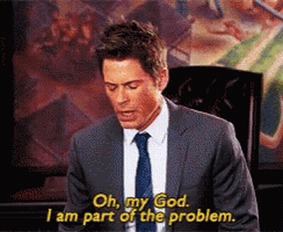 Man In Suit Saying Oh My God I Am Part Of The Problem GIF