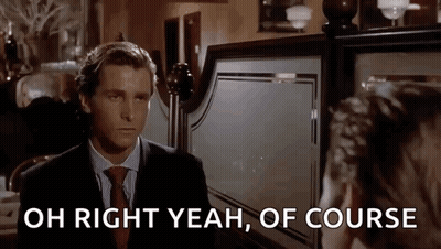 Man In Suit Saying Oh Right Yeah Of Course GIF