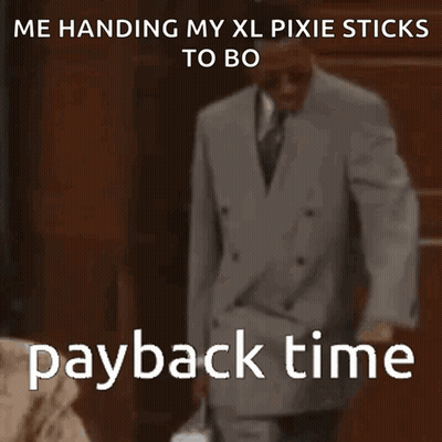 Man In Suit Saying Payback Time GIF