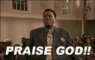Man In Suit Saying Praise God GIF
