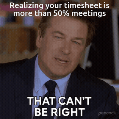 Man In Suit Saying Realizing Your Timesheet Is More Than 50% Meetings GIF