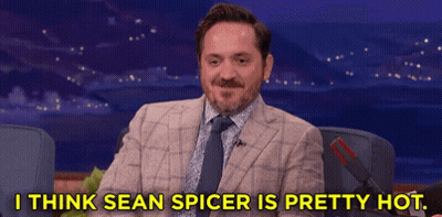 Man In Suit Saying Sean Spicer Is Pretty Hot GIF