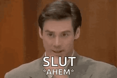 Man In Suit Saying Slut Ahem GIF