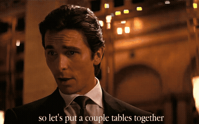 Man In Suit Saying So Let's Put A Couple Tables Together GIF