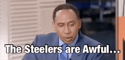 Man In Suit Saying Steelers Are Awful GIF