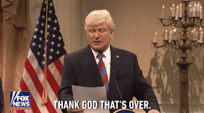 Man In Suit Saying Thank God That's Over GIF