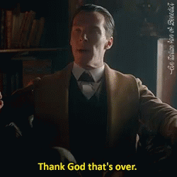 Man In Suit Saying Thank God That's Over GIF
