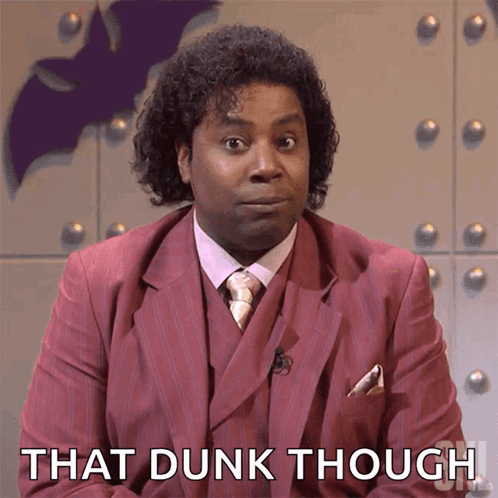 Man In Suit Saying That Dunk Though GIF