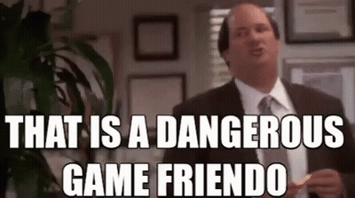 Man In Suit Saying That Is A Dangerous Game Friendo GIF