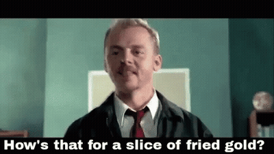 Man In Suit Saying That's For A Slice Of Fried Gold GIF