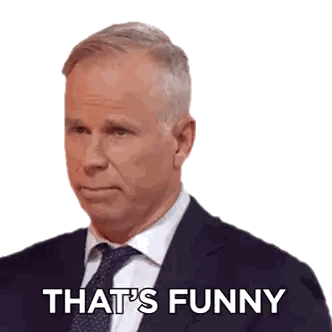 Man In Suit Saying That's Funny Sticker