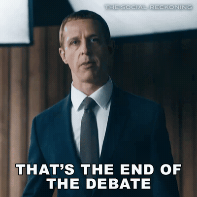 Man In Suit Saying That's The End Of The Debate GIF
