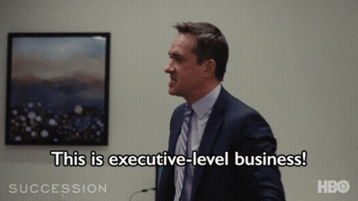 Man In Suit Saying This Is Executive-Level Business GIF