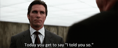 Man In Suit Saying Today You Get To Say I Told You So GIF