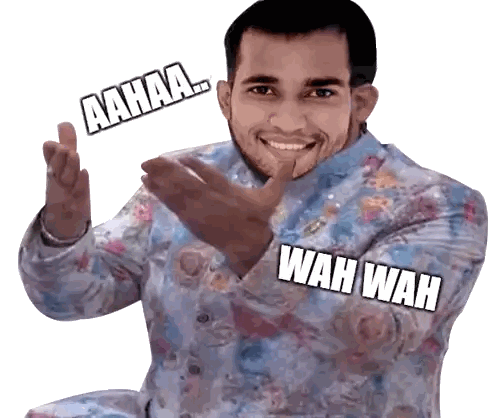 Man In Suit Saying Wah Wah Sticker