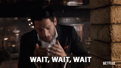 Man In Suit Saying Wait Wait Wait In Front Of Netflix Logo GIF