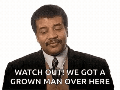 Man In Suit Saying Watch Out We Got A Grown Man Over Here GIF