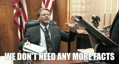 Man In Suit Saying We Don't Need More Facts GIF