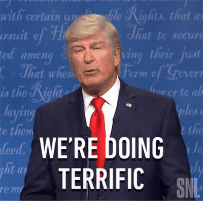 Man In Suit Saying We're Doing Terrific GIF