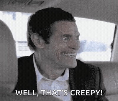 Man In Suit Saying Well That's Creepy GIF