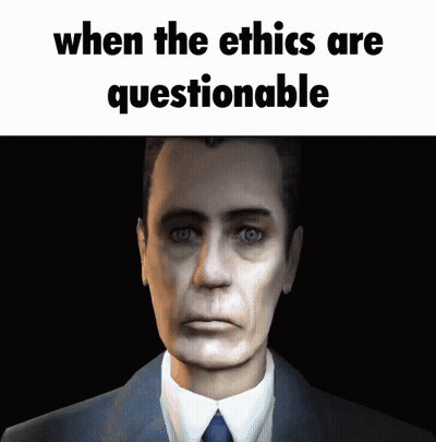 Man In Suit Saying When The Ethics Are Questionable GIF