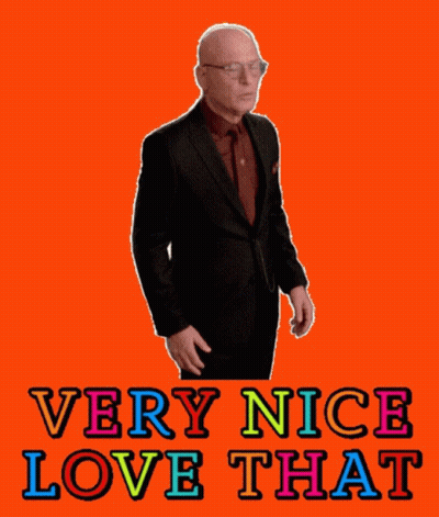 Man In Suit Saying Wow Very Nice Love That On Orange GIF