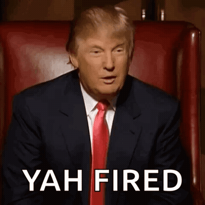 Man In Suit Saying Yah Fired GIF