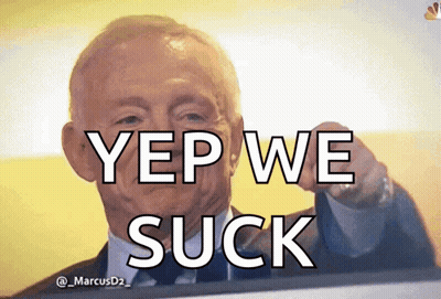 Man In Suit Saying Yep We Suck While Pointing GIF