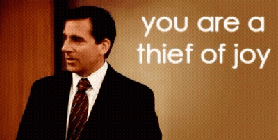 Man In Suit Saying You Are A Thief Of Joy GIF