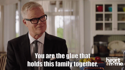 Man In Suit Saying You Are The Glue GIF