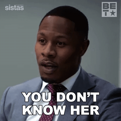 Man In Suit Saying You Don't Know Her GIF