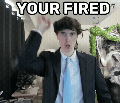 Man In Suit Saying You're Fired GIF